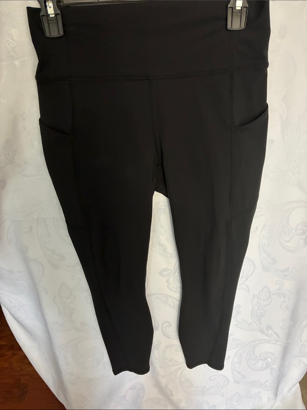 Fabletics Black High-Rise Leggings with Side Pockets